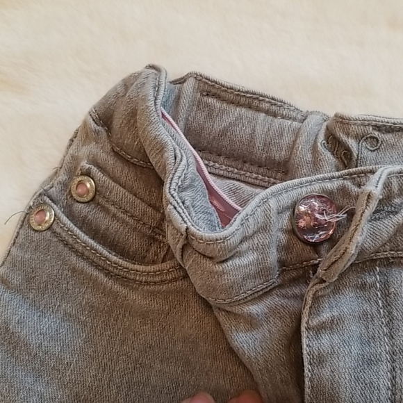 Girl's Light Gray Denim Levi's Pink Sequins Size 4 - Picture 6 of 7